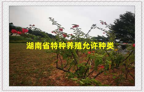 湖南省特种养殖允许种类